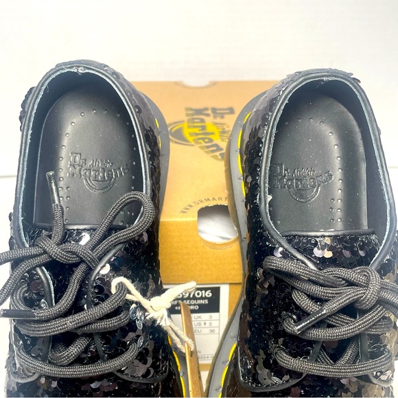 BNIB DR MARTENS 1461 SHIFTABLE SEQUINS LOAFER BLACK/SILVER UK 3 US 5 - Picture 15 of 16